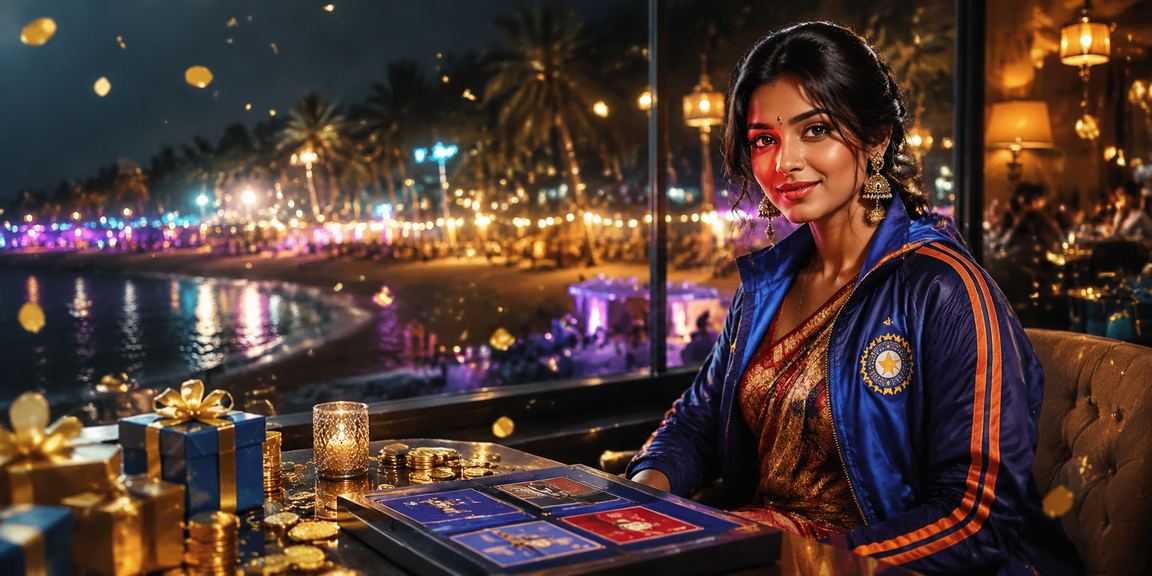 User enjoying cricket betting on mobile at Goa beach
