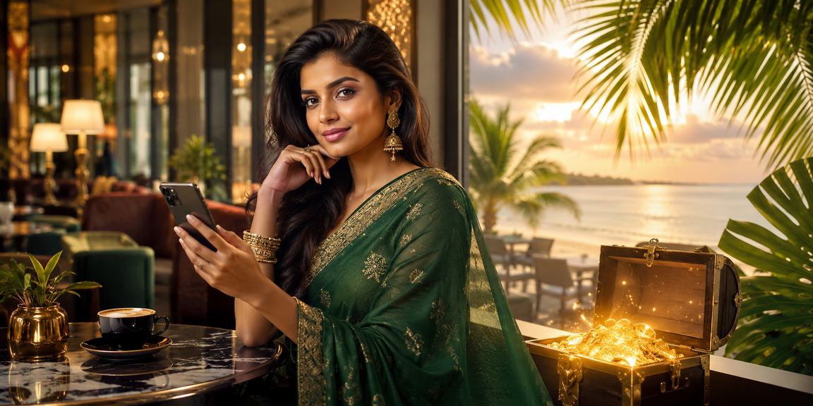 Indian user browsing casino promotions on mobile device